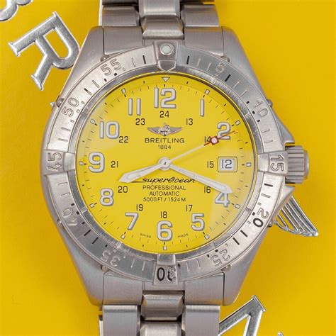 breitling superocean a17345 review|Breitling Superocean yellow dial.